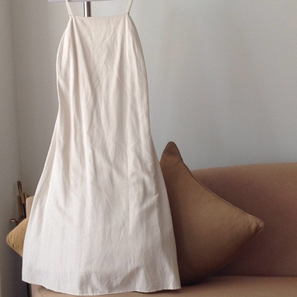 🔥🎉🔥 JAPNA - Creamy Ivory Linen Blend Maxi Dress